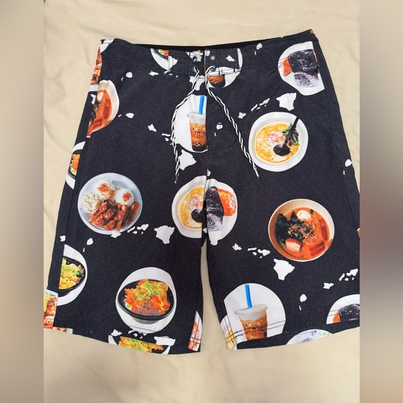 Wailoa Other - Black Board Shorts size 34 with Hawaii’s favorite foods